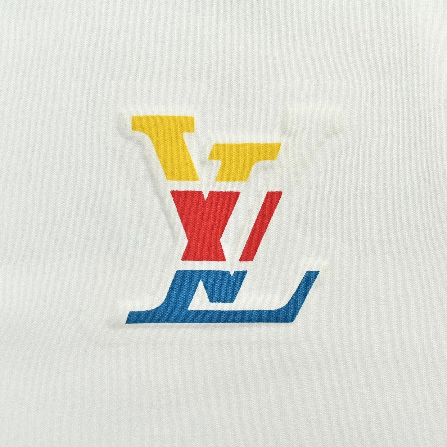 Louis Vuitton/Louis Vuitton colorful spelling embroidered round neck short sleeves